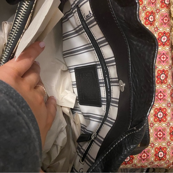 Coach Penelope Pebble Leather Black Handbag Shoulder Bag Purse - Picture 13 of 16